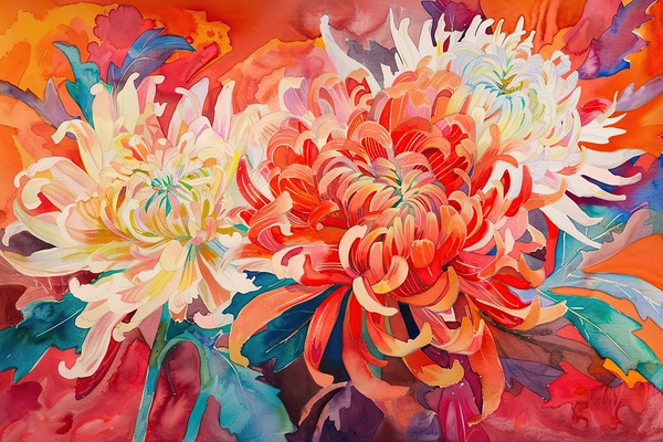 Chrysanthemum Symphony 7H29P4 45 by Abstract Rebellion