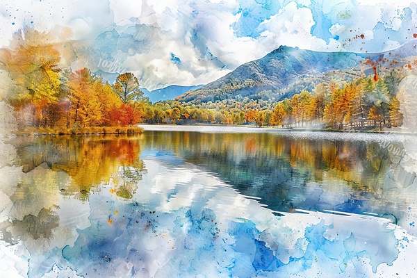 Autumn Lake Reflection 8294HJ 48 by Abstract Rebellion