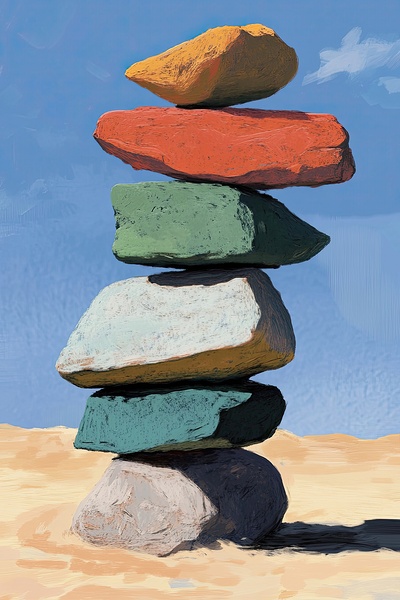Balanced Stones Desert 7H9N2P 45 by Abstract Rebellion