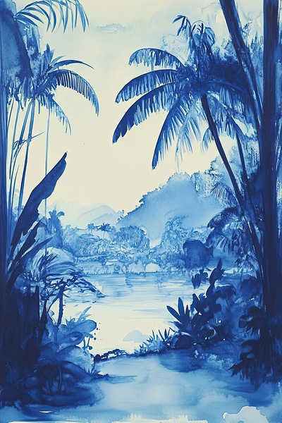 Azure Jungle Reverie Y9N4D2 45 by Abstract Rebellion