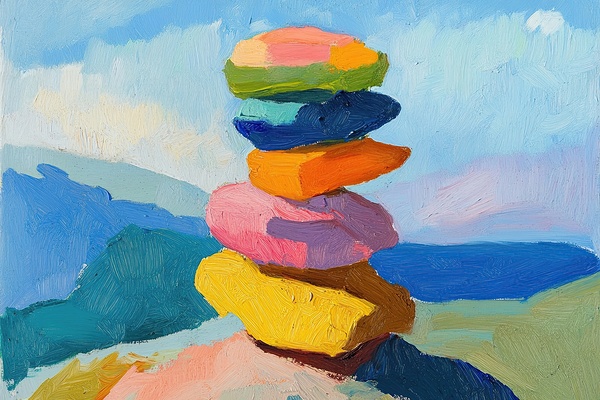 Balanced Stones Seascape H2N9P4 45 by Abstract Rebellion