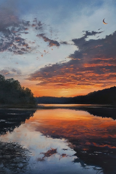 Crescent Moon Reflection 92HKP 61 by Abstract Rebellion