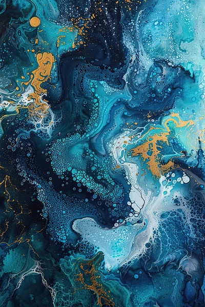 Azure Depths Gold Veins 792HJ 50 by Abstract Rebellion