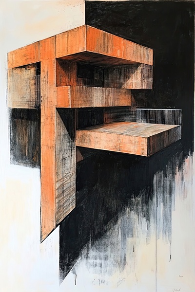Abstract Structure N92H3K 62 Print