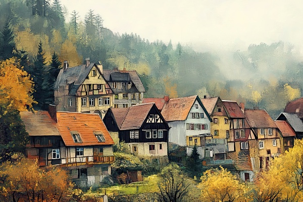 Autumn Village Charm 29HBCJ 62 Print