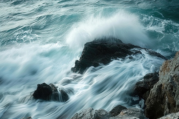 Azure Waves Crashing Y79H2N 47 by Abstract Rebellion