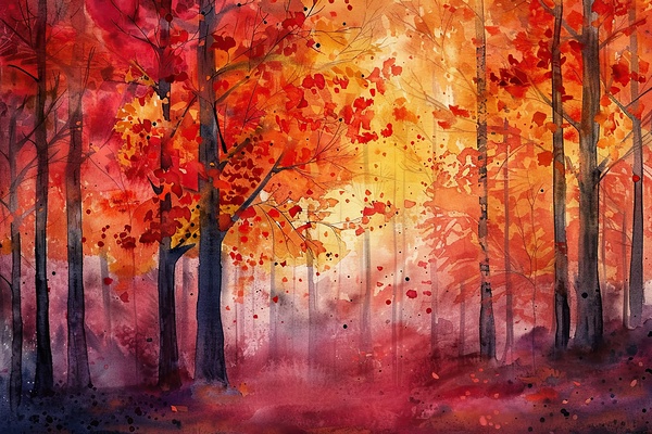 Autumn Forest Glow H2N9P4 57 Print