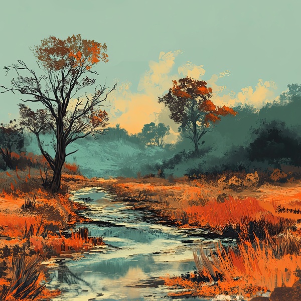 Autumn Stream Reverie H9N2P4 50 by Abstract Rebellion