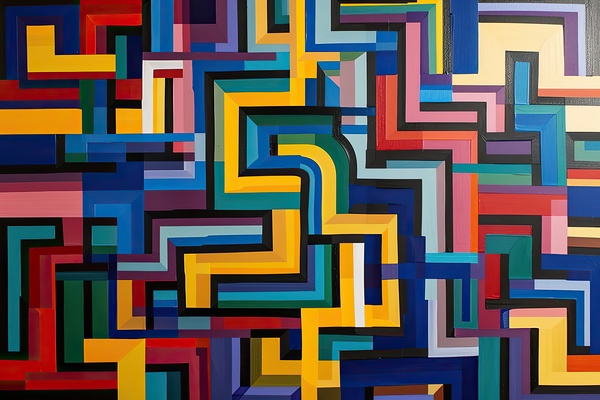 Chromatic Labyrinth H3N9B2 60 Print