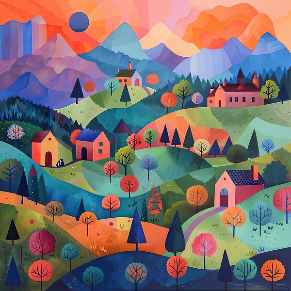 Autumnal Valley Glow H92D3N 55 Print