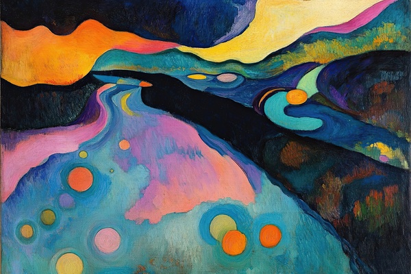 Cosmic River Flow H9P4Z2 55 Print