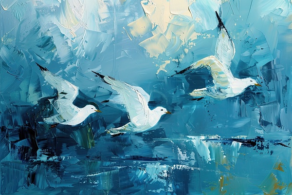 Azure Wings Over Tide Y9N4K2 55 by Abstract Rebellion