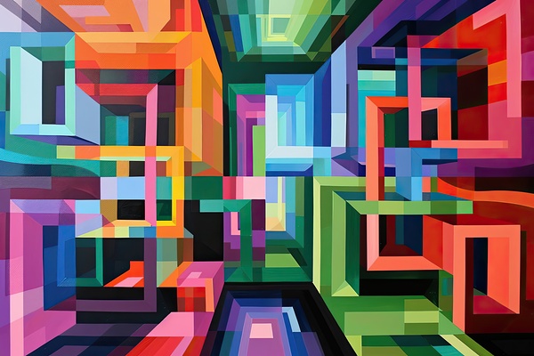 Chromatic Labyrinth H3N9P2 57 Print