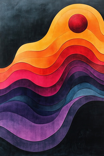 Chromatic Ripples Sunset H39P2 60 by Abstract Rebellion