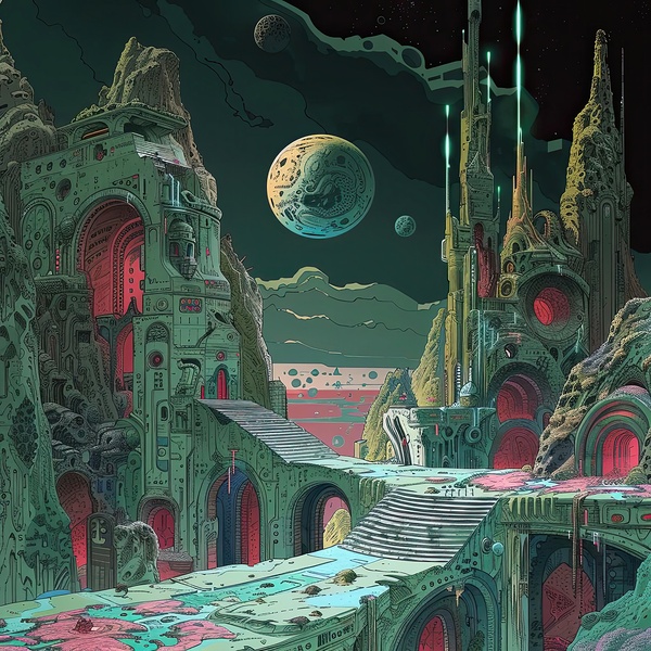 Alien Cityscape 8H29PZ 48 by Abstract Rebellion