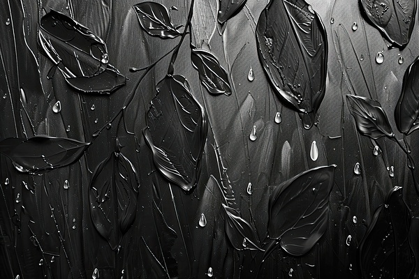 Black Rain Leaves 5H2N9Z 45 Print