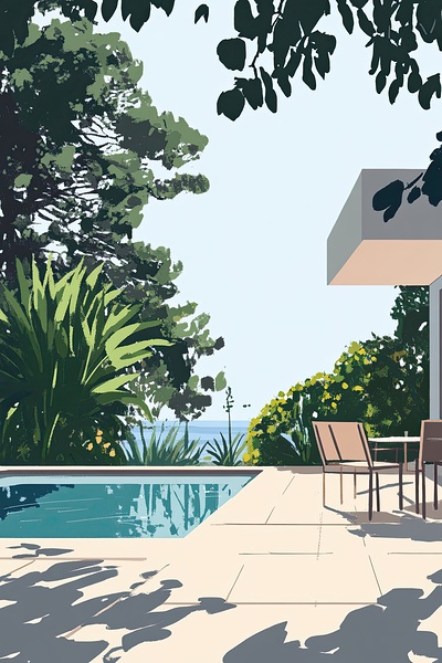 Azure Poolside Reverie H3N2P9 55 by Abstract Rebellion
