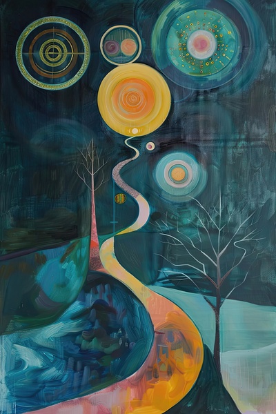 Celestial River Flows H3N9P2 55 Print