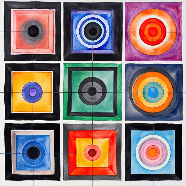 Chromatic Grid Study 29H3N8 52 Print