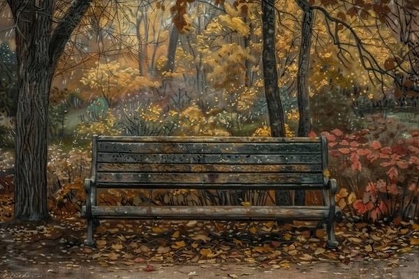 Autumn Reverie Bench K9P3D2 50 by Abstract Rebellion