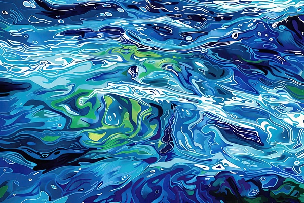 Aqua Currents Intertwined H2N9P4 48 by Abstract Rebellion