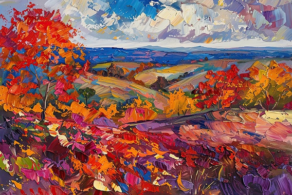 Autumn Vista Over Hills P23K8N 59 Print