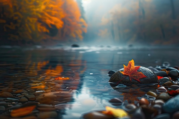 Autumn River Stillness H2N9P4 45 by Abstract Rebellion