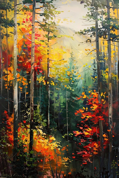 Autumn Forest Glow H2N9P2 58 Print