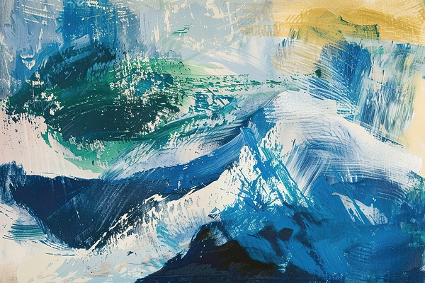 Azure Symphony Waves H29PN 48 Print