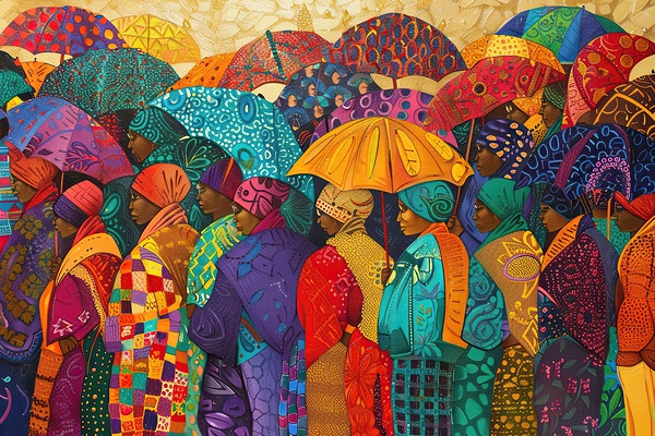 Beneath a Sea of Umbrellas 5H2N9Z 60 Print