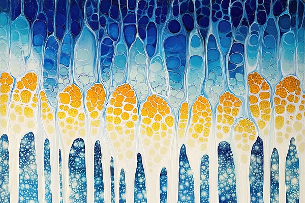 Azure Cascade Gold 92D3N4 47 by Abstract Rebellion