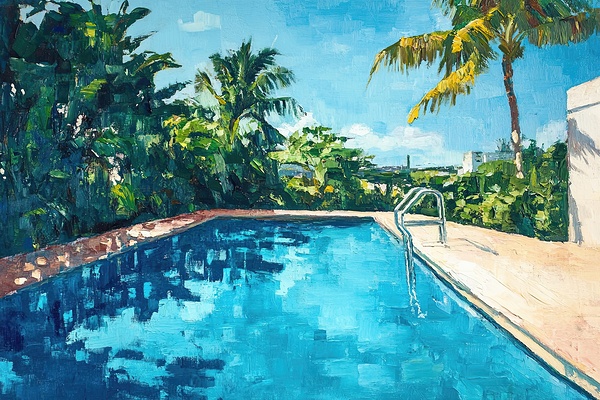 Azure Pool Reflections 7H3N2P 51 Print