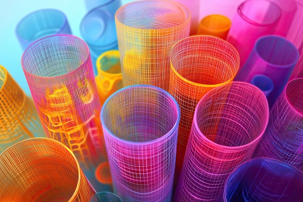 Chromatic Cylinders Y9H7N2 60 by Abstract Rebellion