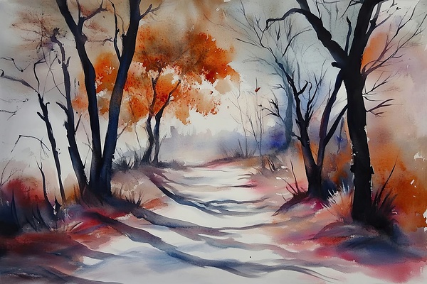 Autumn Pathway Glow Y39ZN 48 by Abstract Rebellion