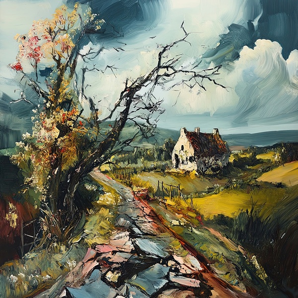 Autumn Cottage Path H92N5Z 48 by Abstract Rebellion