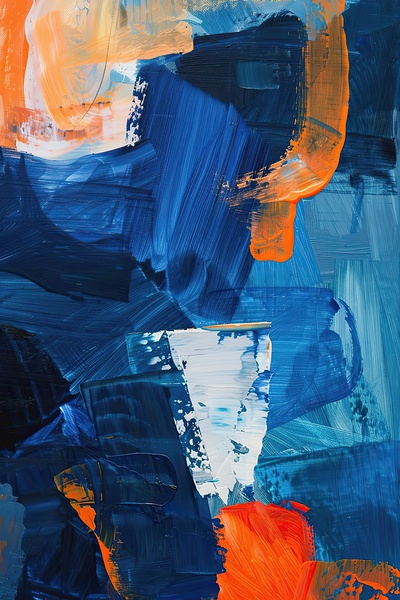 Azure Orange Currents H29PNZ 58 Print