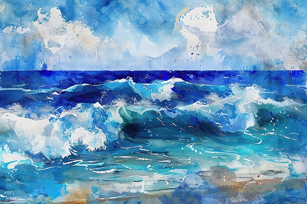 Azure Waves Crashing Y29N7 50 by Abstract Rebellion