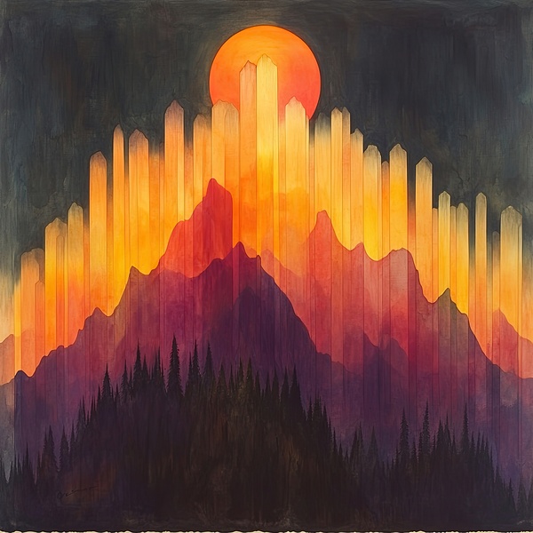 Chromatic Mountain Glow H3N5P2 58 by Abstract Rebellion