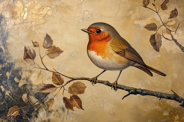 Autumn Robin Perched 92D3N4 48 by Abstract Rebellion