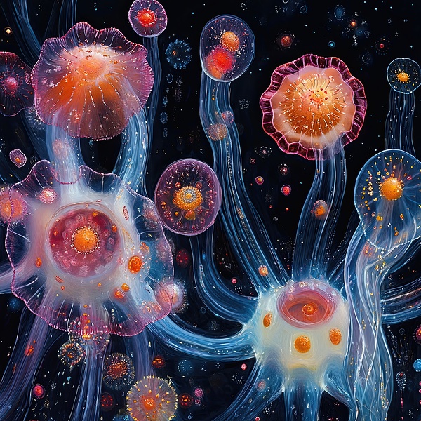 Bioluminescent Bloom 7H3N2P 62   Copy by Abstract Rebellion