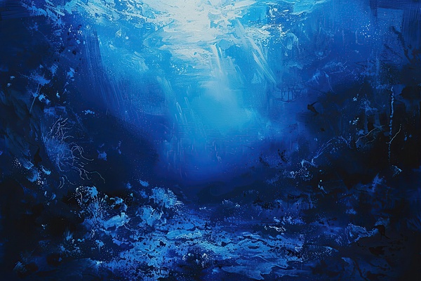 Azure Abyss Whispers J54H9N 45 by Abstract Rebellion