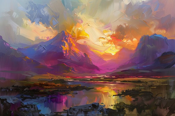 Chromatic Mountain Glow H3N2P9 63 by Abstract Rebellion