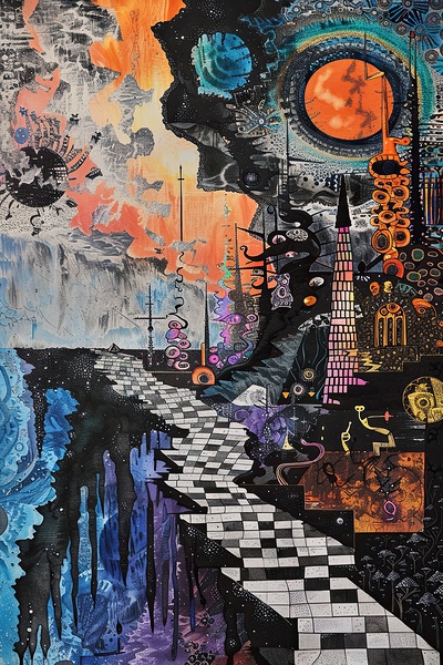 Cosmic Checkerboard Path H92N5Z 55 by Abstract Rebellion