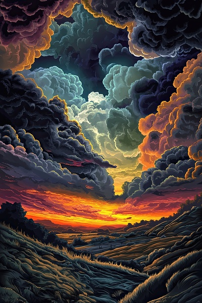 Celestial Sunset Embrace H92D3N 65 Print