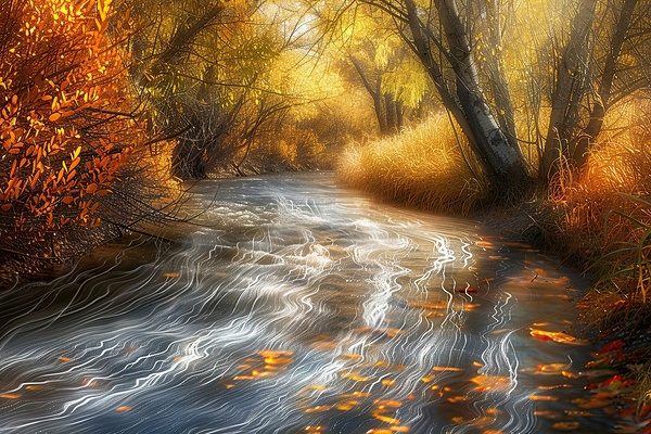 Autumn River Flow H2N9P2 64 by Abstract Rebellion