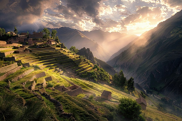 Andean Terraces Golden Hour H92N5Z 45 by Abstract Rebellion