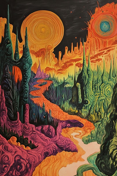 Cosmic River Flows H7P3N 60 Print