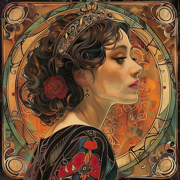 Art Nouveau Muse 7294HB 50 Print