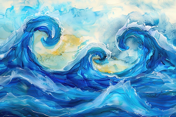 Azure Waves Crashing Y392HQ 45 by Abstract Rebellion