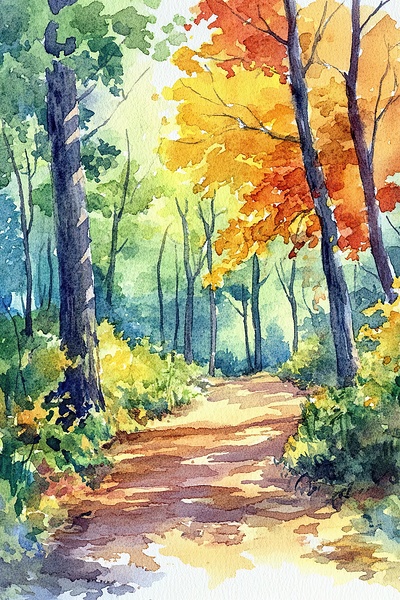 Autumn Forest Path H2N9P4 45 by Abstract Rebellion